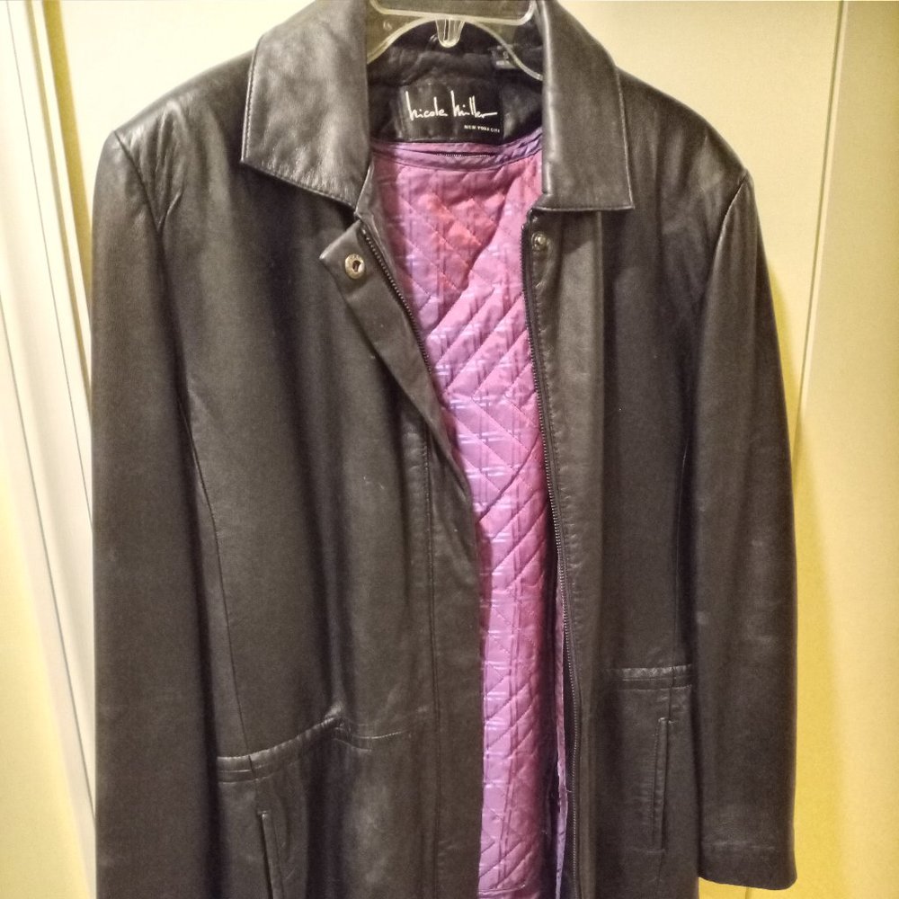 Small 3/4 Lined Leather Ladies Coat